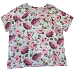 American Eagle Soft and Sexy Tee Pink Floral Size L